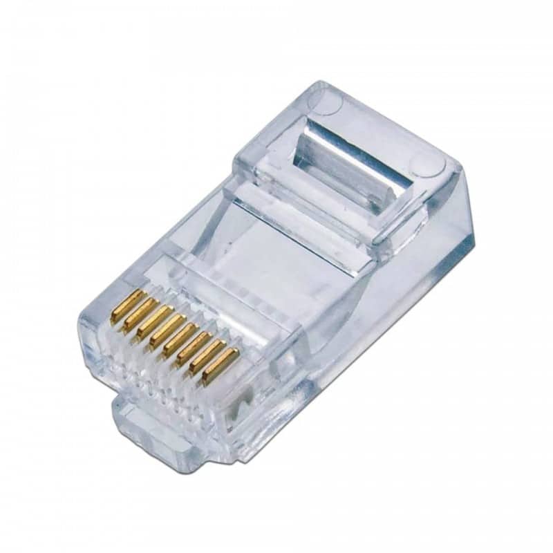 Conector ficha de red RJ45 CAT5 plastico